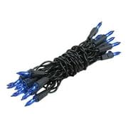 20 Light Blue Christmas Craft Mini String Lights - Non-Connectable Black Wire 8ft - Perfect for Holiday Decorations, DIY Crafts, Party Lighting & Home Accents