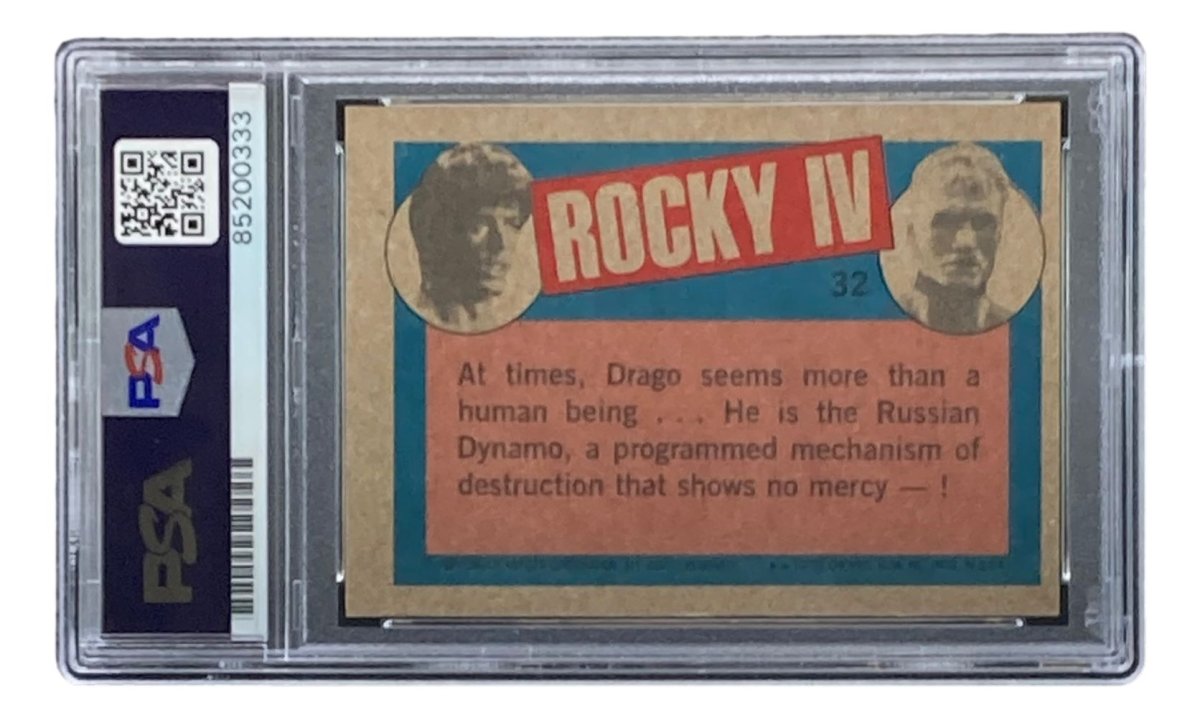 Dolph Lundgren Autographed 1985 Topps #32 Rocky IV Ivan Drago Trading Card - PSA/DNA Certified - Collectible Memorabilia for Movie Fans & Sports Card Enthusiasts