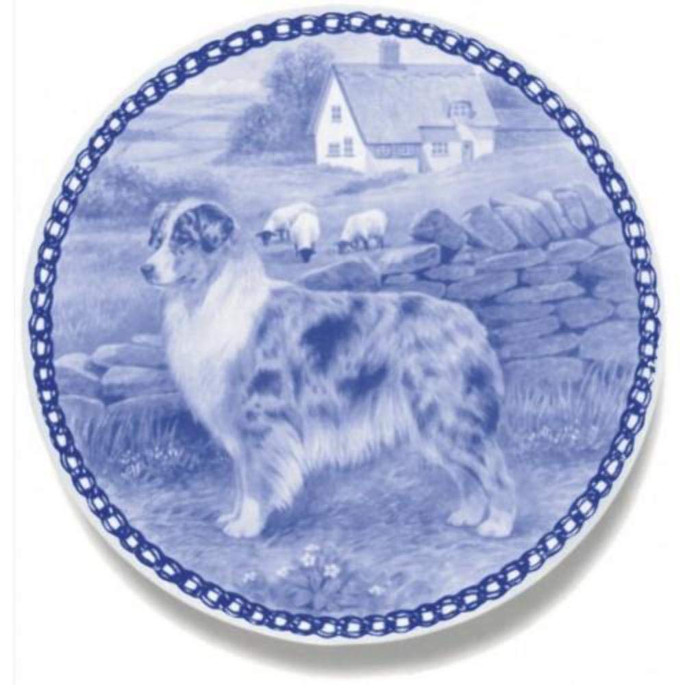 Australian Shepherd Dog Porcelain Plate - 7.61 Inch Decorative Dish for Dog Lovers | Perfect for Home Decor, Gift Giving & Collectibles