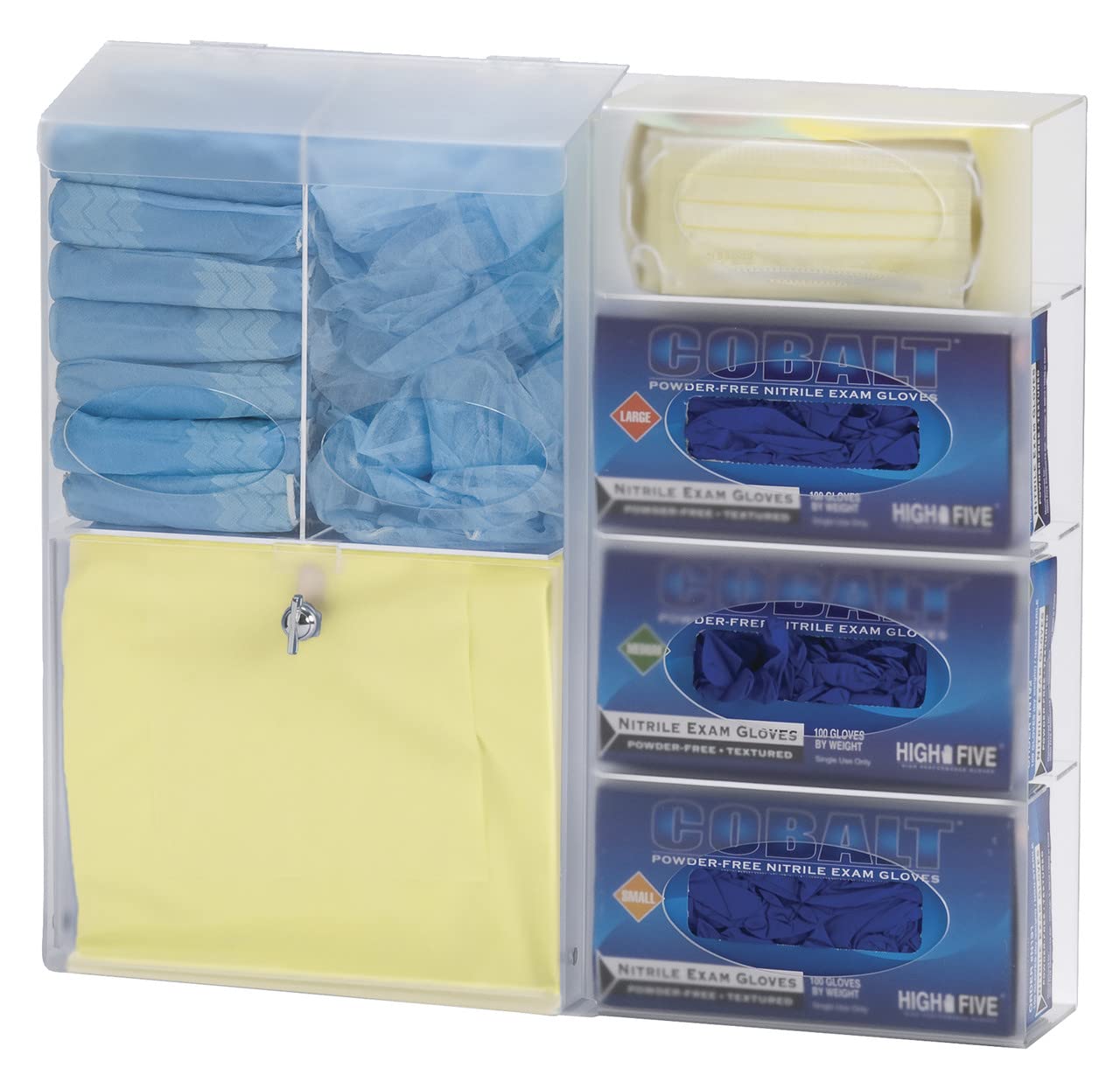 American Made Acrylic Isolation Station with 7 Compartments - Perfect for Organizing Gloves, Masks & PPE Supplies | Ideal for Hospitals, Labs & Home Use
