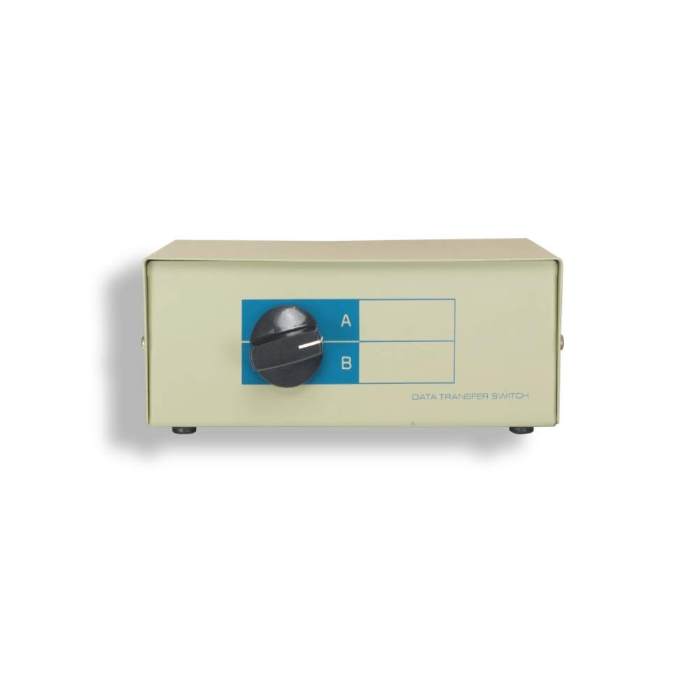 Kentek DB25 2 Way Manual Data Switch Box - RS-232 Parallel Serial D-Sub 25 Pin Female I/O AB Port for PC & MAC - Connect Printers, Modems & Peripherals | Ideal for Office, Home & IT Workstations