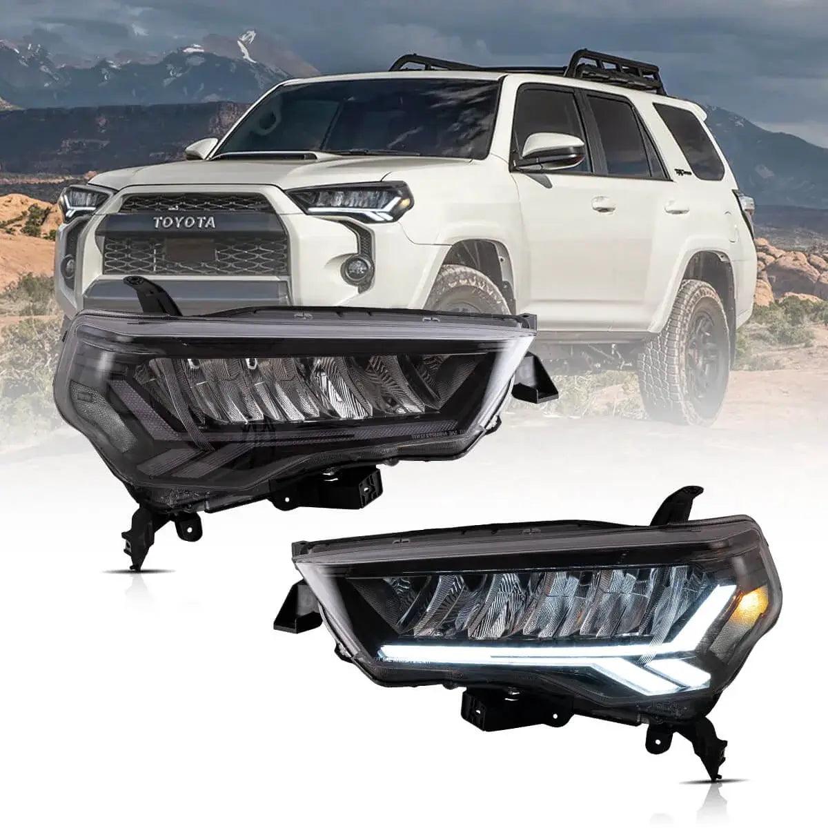 LED Headlight Assembly with Reflection Bowl Chrome for 2014-2022 Toyota 4Runner 5th Gen (N280) - Upgrade Your Night Driving & Off-Road Adventure Lighting