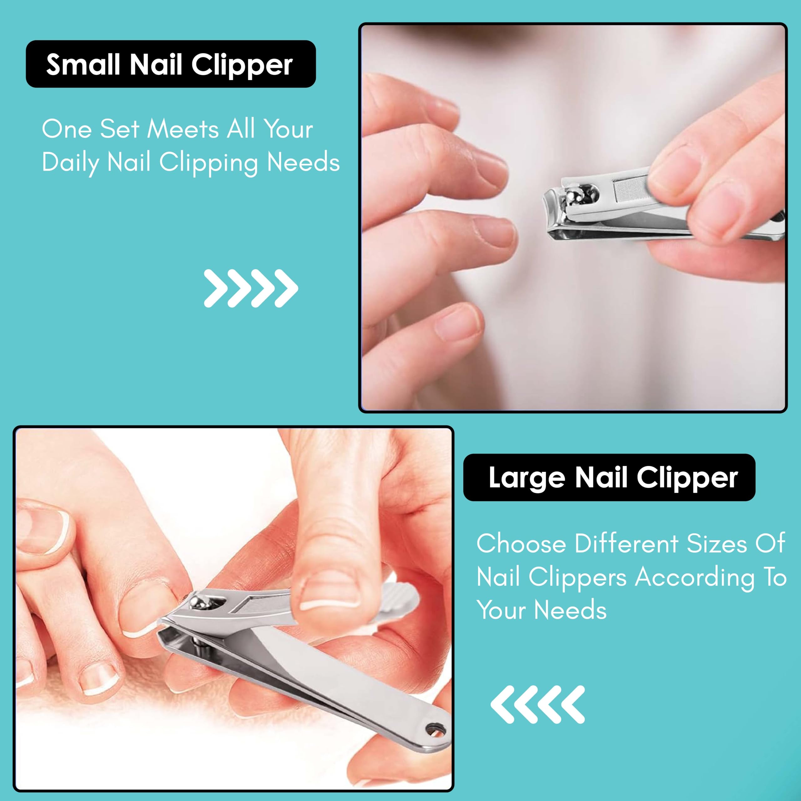 Professional Nail Clipper Set for Men - Cuticle Cutter, Finger & Toe Nippers for Thick Nails with Non-Slip Handle & Built-in File | Curved Blade Design Prevents Nail Fungus | Perfect for Home, Travel & Salon Use