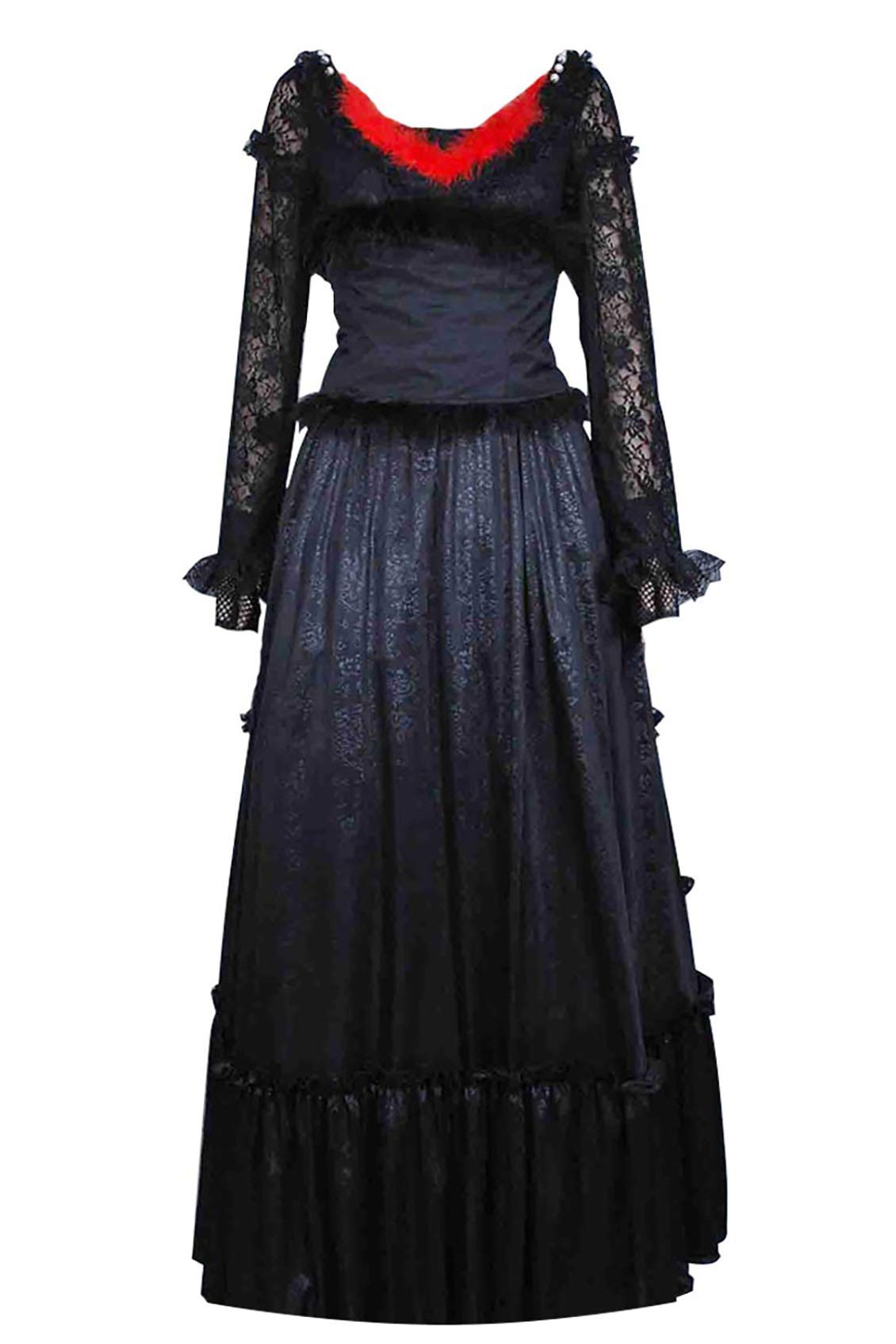Sweeney Todd Mrs Lovett Black Victorian Gothic Cosplay Costume Dress with Corset - Perfect for Halloween, Cosplay Events & Themed Parties