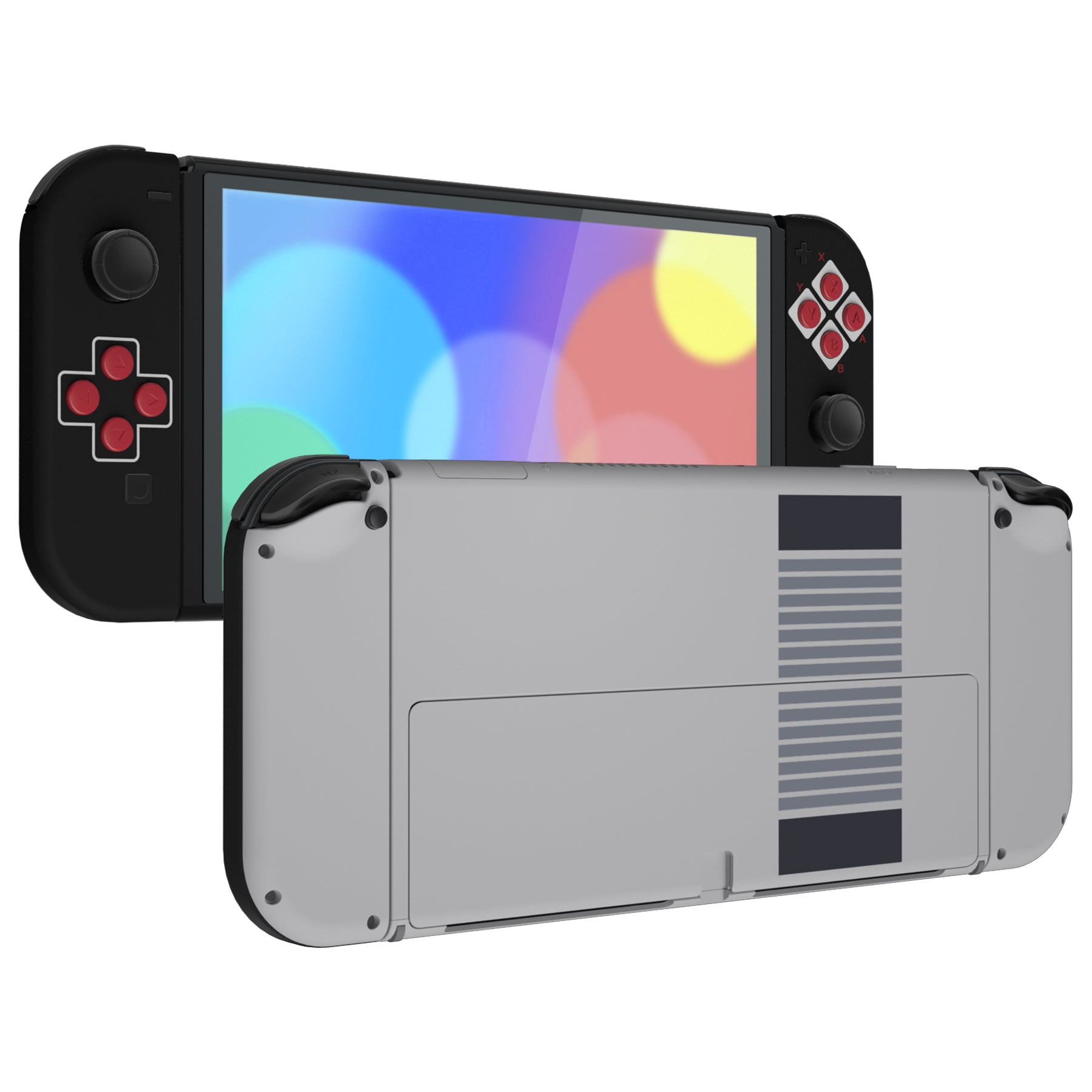 eXtremeRate Custom Replacement Full Set Shell with Buttons for Nintendo Switch OLED - Classic NES Style | Retro Gaming Accessory for Nintendo Enthusiasts | Perfect for Gaming Collectors and Console Modders