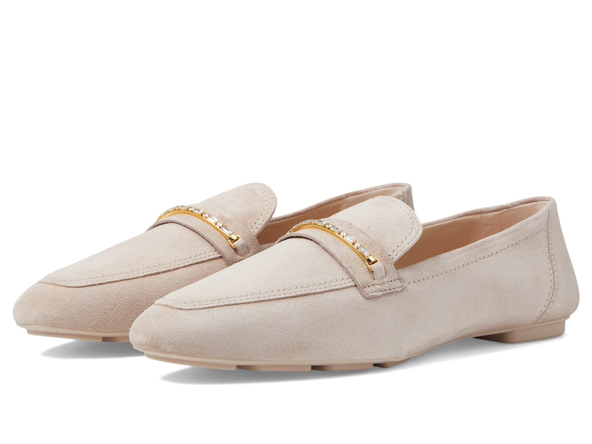 Stuart Weitzman Women's Crystal Embellished Slip-On Loafers - Lightweight Comfortable Moc Toe Shoes for Work, Office & Casual Outfits | Perfect for Business, Travel & Everyday Wear