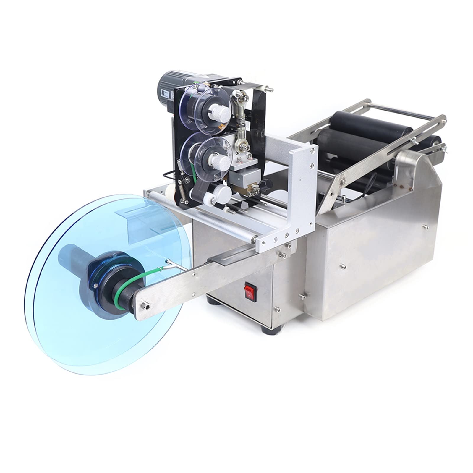 TBVECHI Round Bottle Labeling Machine - Automatic Label Maker & Coding Machine for Bottles, Jars & Containers - Perfect for Home Brewing, Cosmetics & Food Packaging