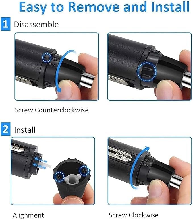 4 in 1 Nose and Ear Hair Trimmer for Men - USB Rechargeable, Waterproof, Dual Edge Blades for Easy Cleaning - Portable Grooming Kit for Travel, Home & Gym Use - Black