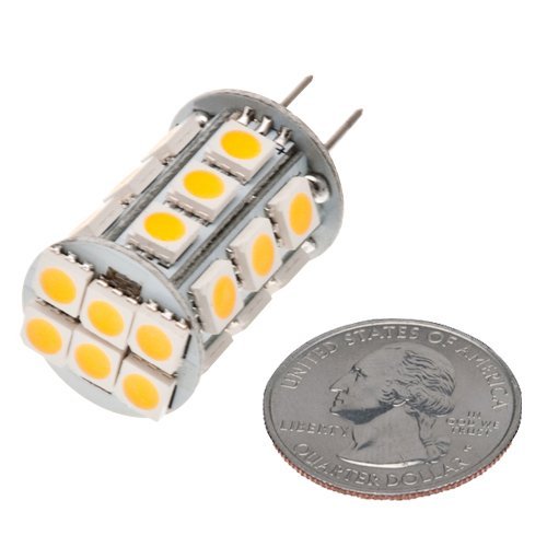 BTG6-24T-CW 12V LED Bulb 5-Pack - GY6.35 Base, 3.5W (30-35W Halogen Equivalent), Cool White 6000K, Non-Dimmable - Perfect for RV, Marine, Motorcycle & Landscape Lighting