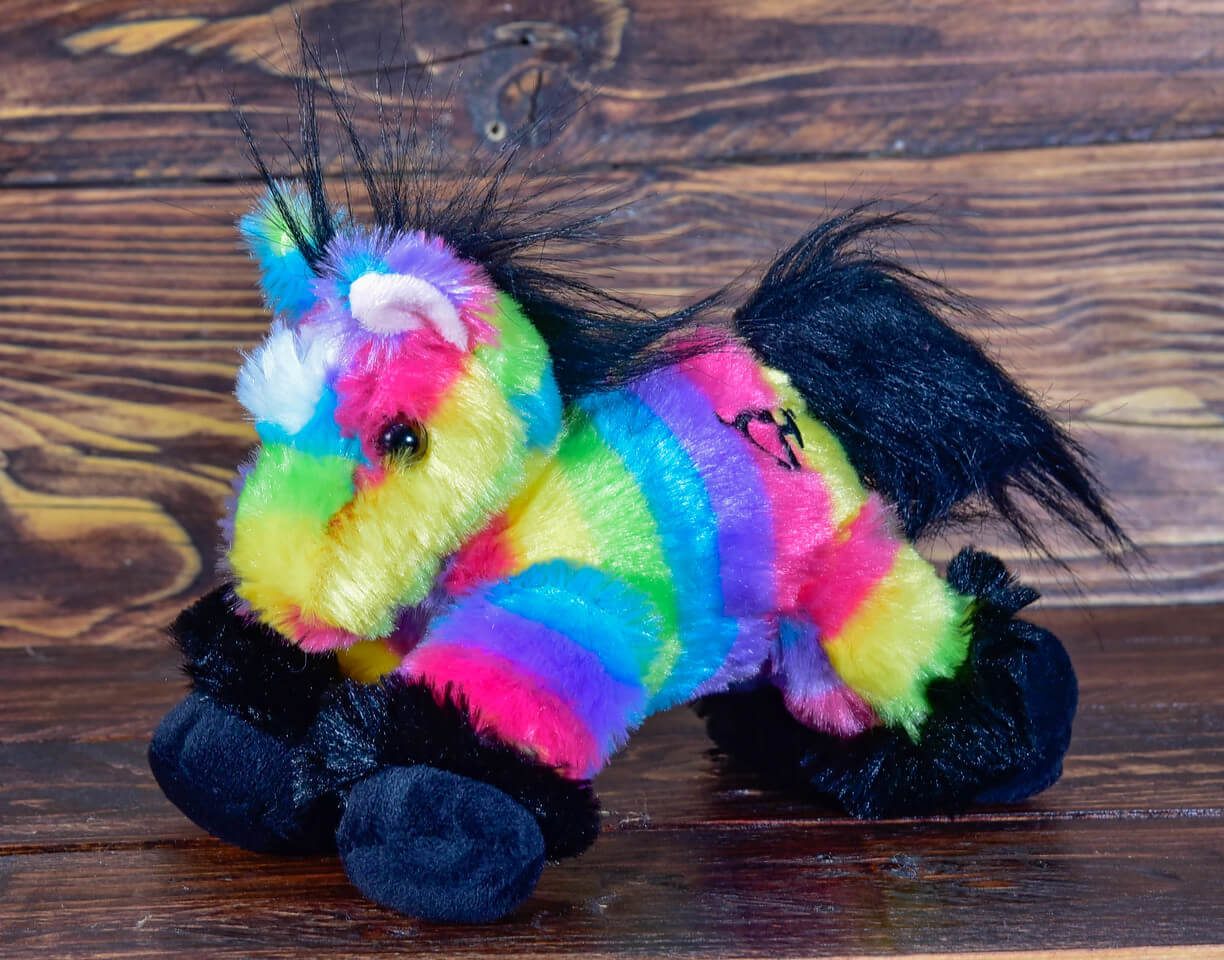 Serape Rainbow Plush Horse Toy - Soft & Cuddly Stuffed Animal for Kids, Western Cowgirl Theme - Perfect for Playtime, Nursery Decor & Cowboy-Themed Parties