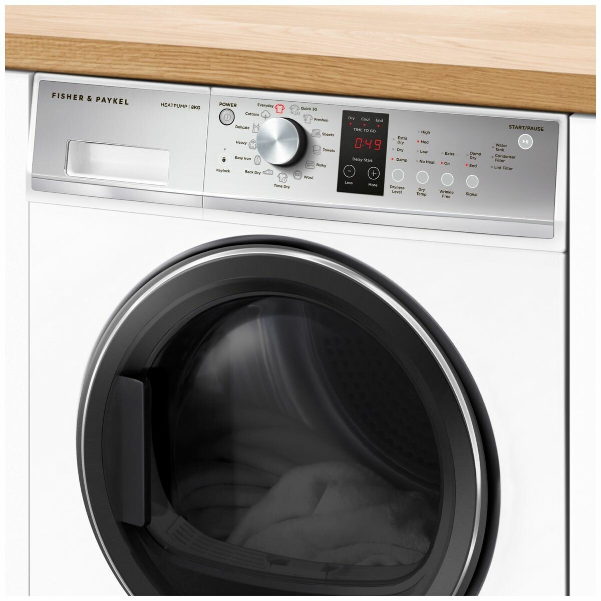 Fisher & Paykel 8kg Heat Pump Dryer - Energy Efficient, Quiet Operation, White (DH8060P3) | Perfect for Apartments, Laundry Rooms & Eco-Friendly Homes