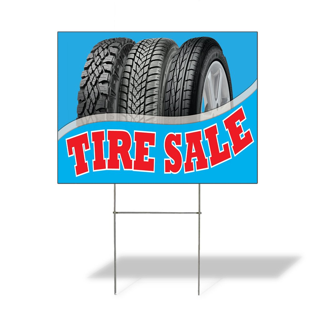 24x18 Inch Weatherproof Plastic Yard Sign - 2-Sided Tire Sale & Auto Parts Advertising (Set of 5) | Durable Outdoor Business Promotion for Car Dealerships, Auto Shops & Retail Stores