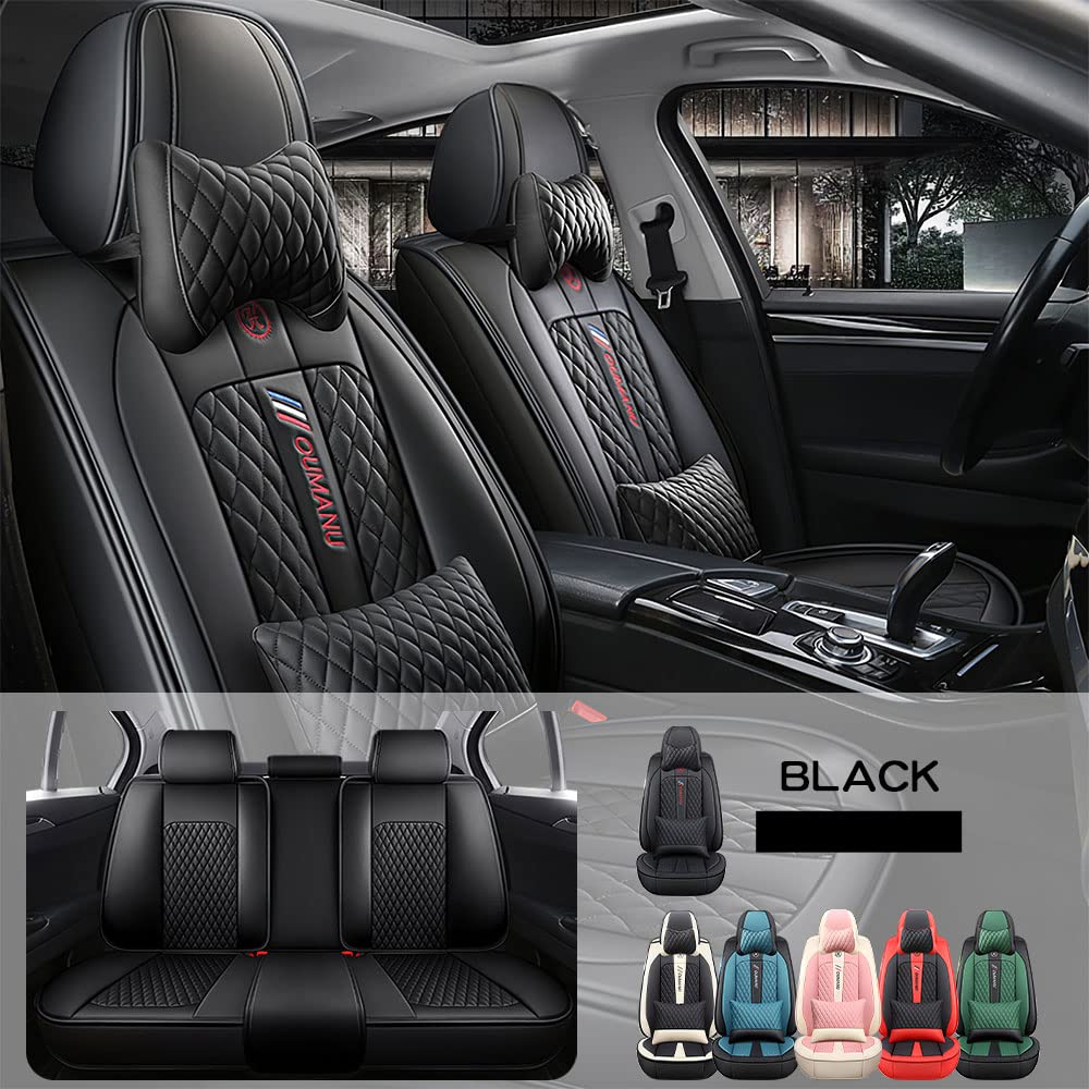 Premium Waterproof Faux Leather Car Seat Covers - Full Set for Honda Accord 1987-2022 Models (5 Seats, Front & Rear, Black) | Luxury Protection & Comfort for Daily Commute, Road Trips & Family Travel