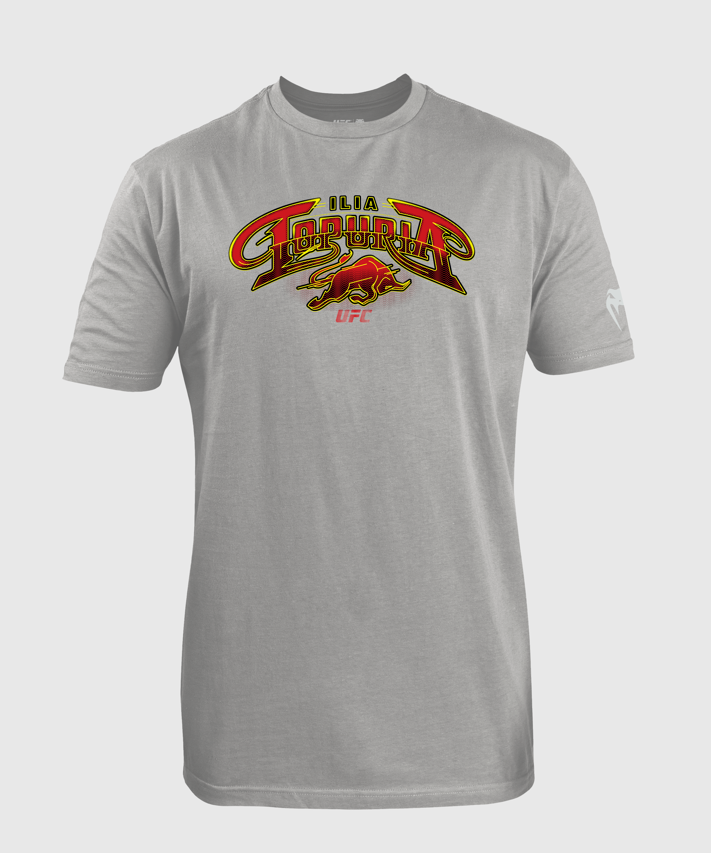 Men's UFC Unrivaled by Venum Heather Grey Ilia Topuria T-Shirt - Lightweight MMA Training & Casual Wear for Fight Fans