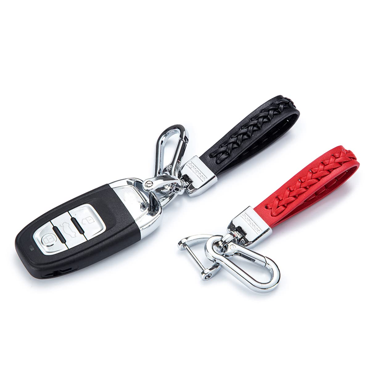 Universal PU Leather Keychain for Men & Women - Durable Metal Car Key Ring Holder - Perfect for Car Keys, House Keys & Gift Giving