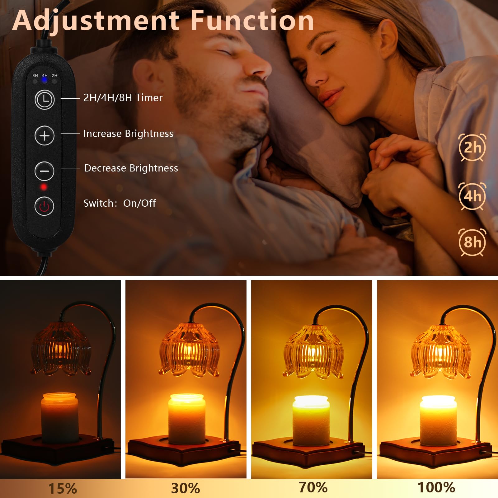 Electric Candle Warmer Lamp with Timer & Dimmer - Safe Jar Candle Wax Melter for Home Decor, Romantic Ambiance & Gifts for Women - Perfect for Bedroom, Bathroom, Living Room & Spa Relaxation