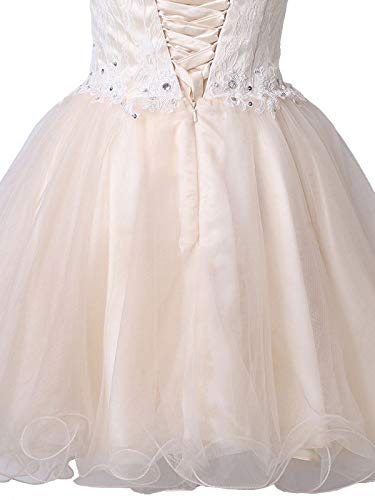 Sweetheart Neckline Beaded Lace Cocktail Dress for Girls - Perfect for Homecoming, Prom, and Special Occasions