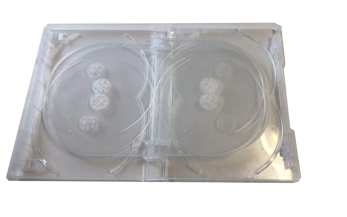 MegaDisc 25mm Clear DVD Replacement Case - Holds 10 Discs with Flap Trays | Durable Storage Solution for DVD Collections, Movies & Video Games | Perfect for Home Entertainment & Media Organization