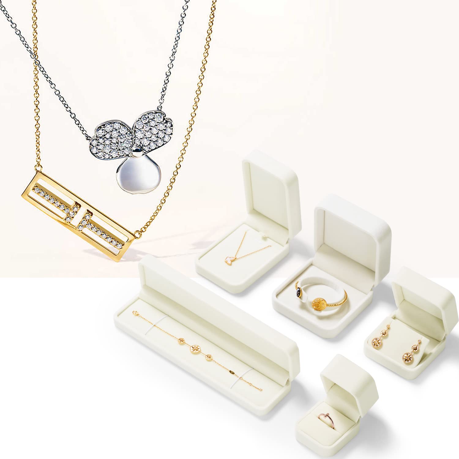 Luxury Velvet Jewelry Storage Box - Organizer for Bracelets, Necklaces & Long Chains - Elegant Gift Box & Display Case for Jewelry Showcase - Perfect for Home, Travel & Gifting