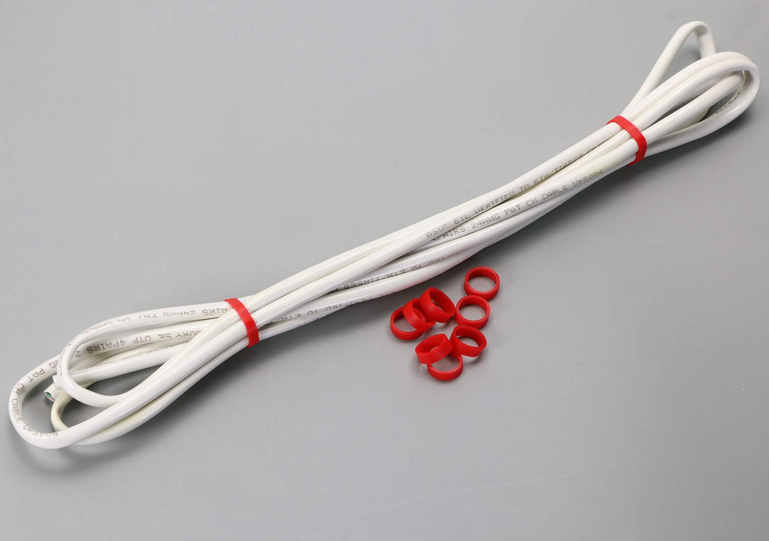 ONLYKXY 100-Pack Reusable Silicone Cable Ties - Elastic Cord Organizers for Data & Power Cables - Durable Rubber Bands for Home, Office & Travel Accessories (Red)