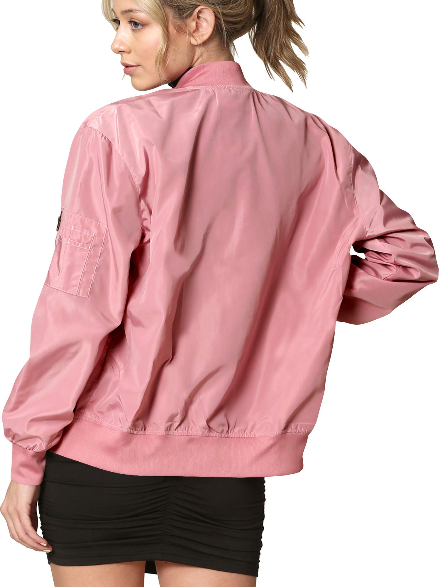 Lock and Love Women's Classic Lightweight Jacket - Multi-Pocket Windbreaker Bomber Jacket for Outdoor Activities, Travel & Casual Wear