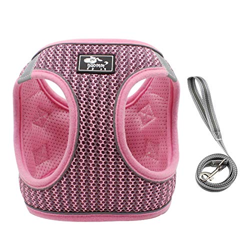**MOMINPET No-Pull Escape Proof Dog Harness & Leash Set - Adjustable Soft Mesh Reflective Vest for Small/Medium Dogs & Cats - Perfect for Walking, Training & Outdoor Adventures**