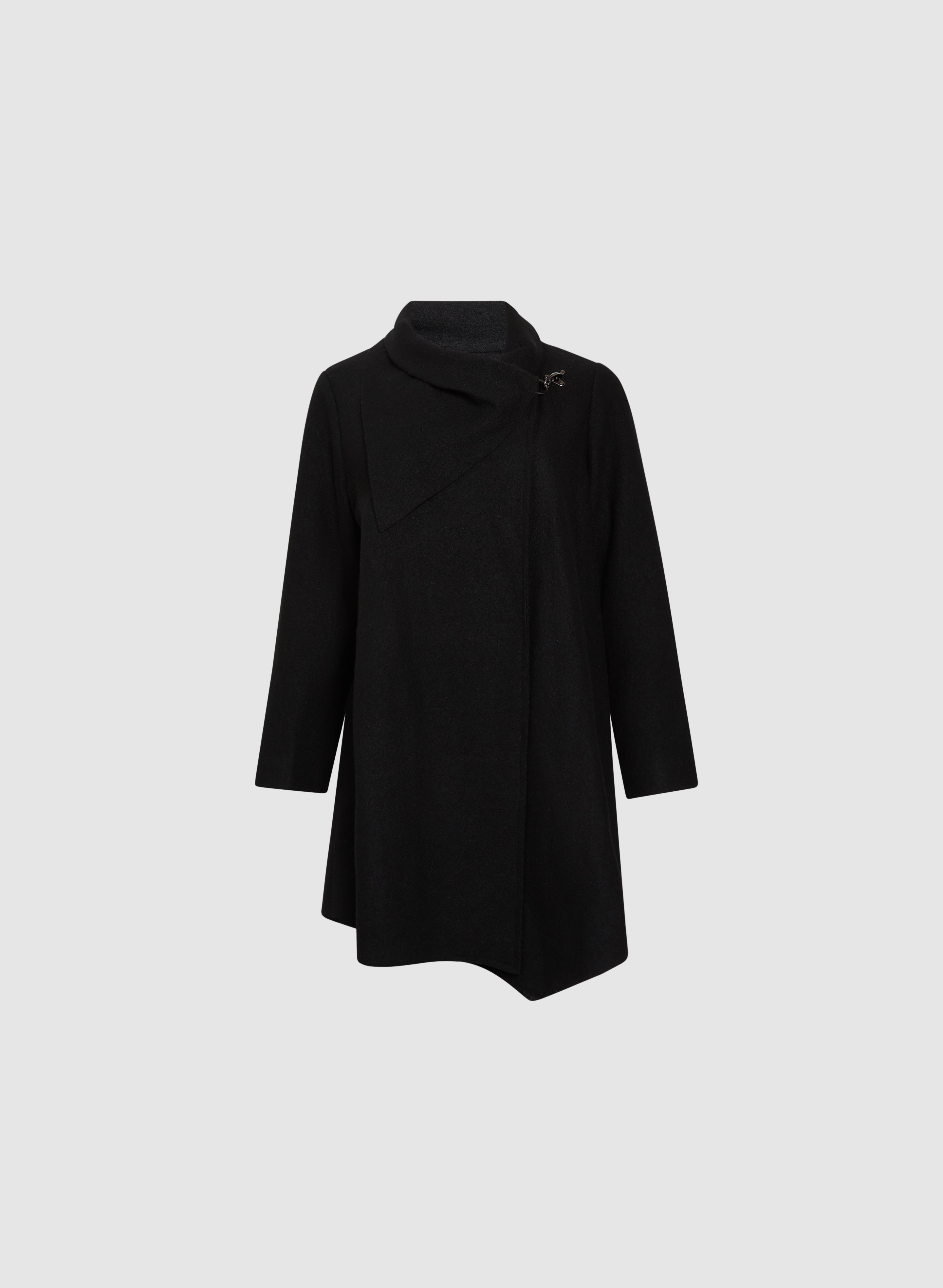 Stylish Cowl Neck Wool Coat for Women - Warm Winter Outerwear for Office, Dating & Special Occasions