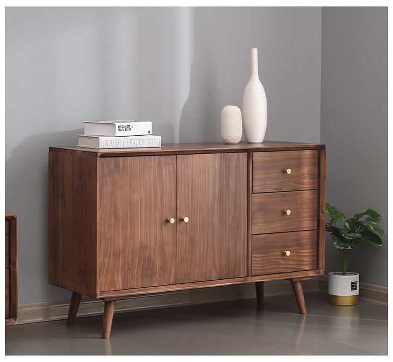 Modern Solid Wood Buffet Sideboard - Elegant Storage Cabinet for Dining Room, Living Room & Entryway - Perfect for Entertaining & Home Organization