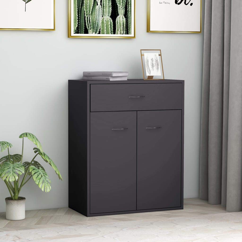 Modern Gray Sideboard Table with Drawer - 23.6