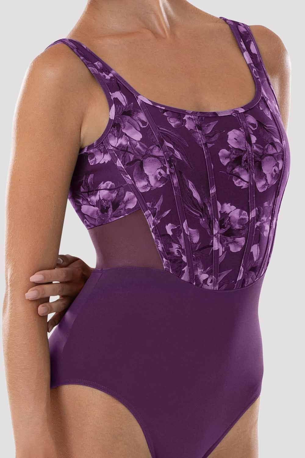 Women's Floral Print Tank Leotard - Stretchy Dancewear for Ballet, Yoga & Gymnastics - Perfect for Performances, Workouts & Dance Classes