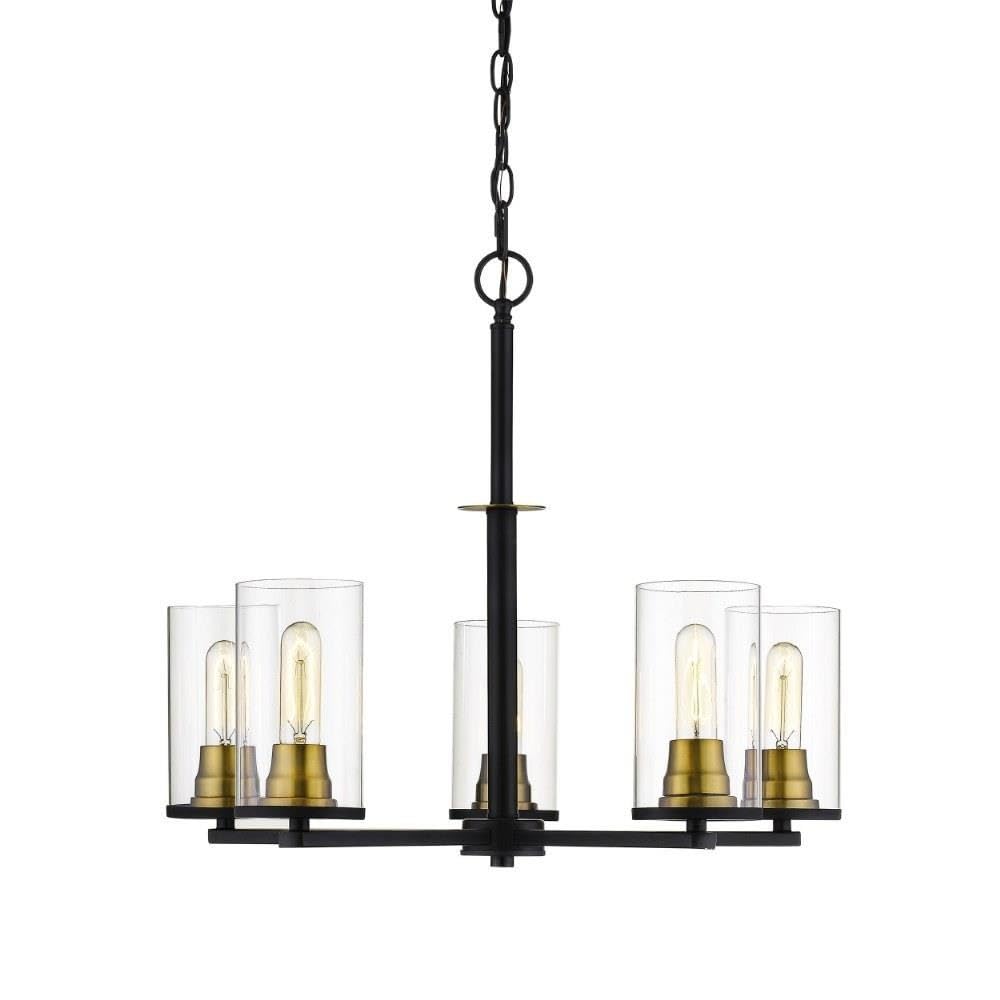 Millennium 3485-MB/HBZ 5-Light Black Chandelier - Modern Ceiling Light Fixture for Dining Room, Living Room & Bedroom