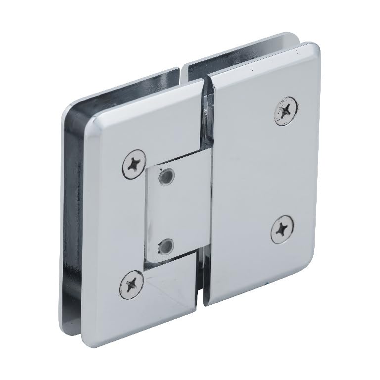 CRL Chrome Cologne 380 Series Adjustable 180° Glass-to-Glass Hinge | C0L380CH by C.R. Laurence | Perfect for Shower Doors, Glass Cabinets & Room Dividers