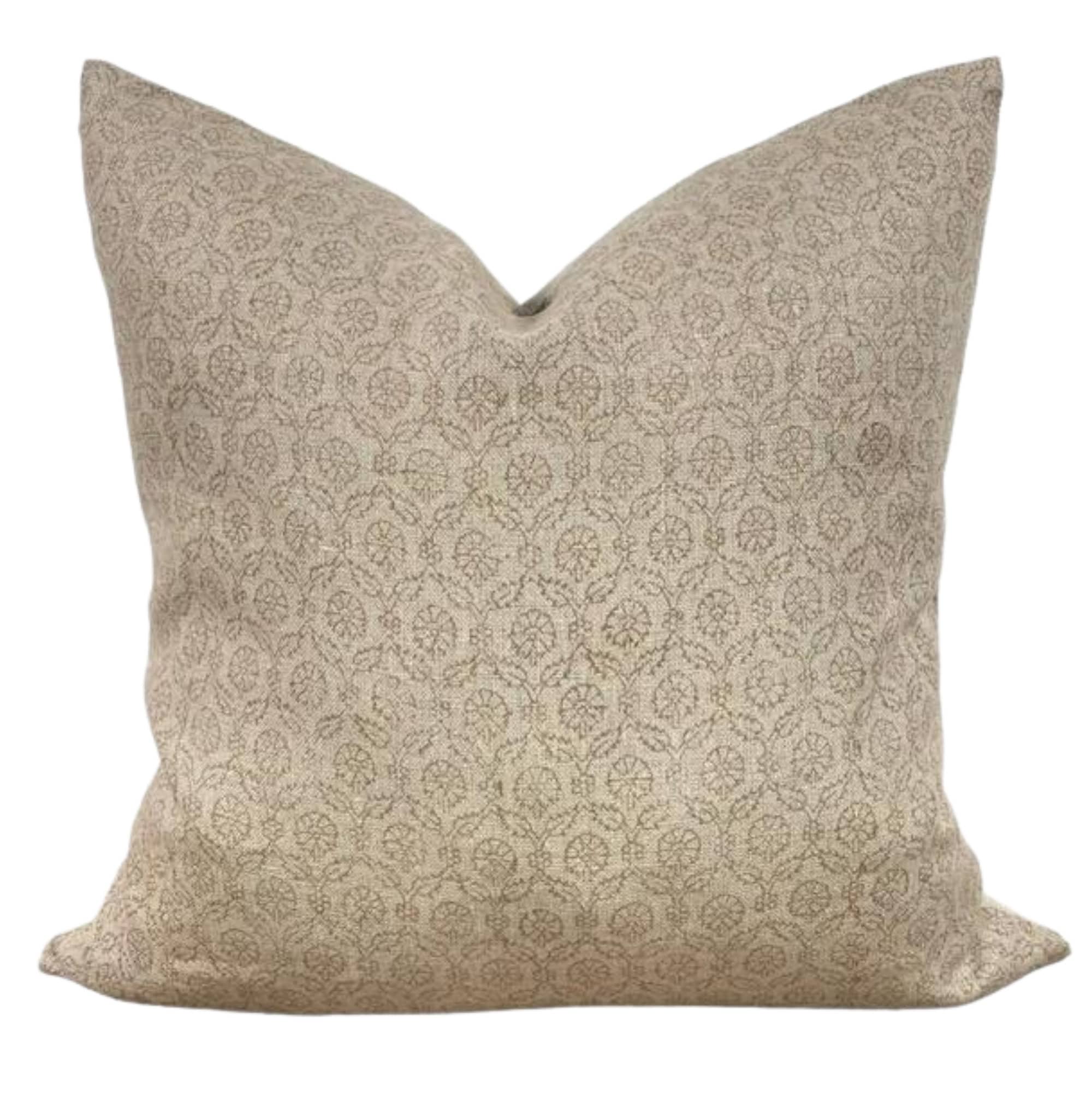 READY TO SHIP Designer Saratoga Block Print Pillow Cover - Handmade Cotton Decorative Throw Pillow Case for Sofa, Bed, Couch - Boho Home Decor & Living Room Accent