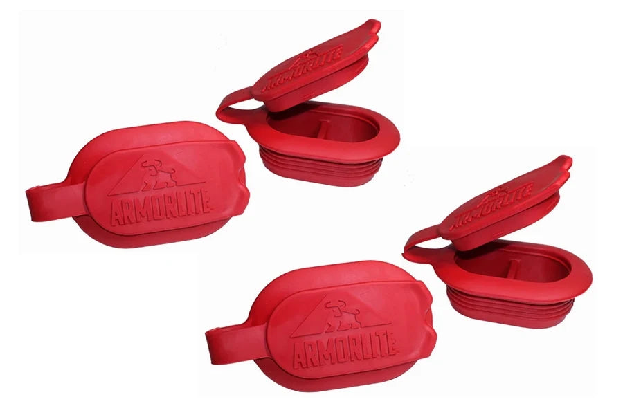 ArmorLite Drain Plug Kit - 4pcs Heavy Duty Red Rubber Plugs for Sinks, Tubs & Showers - Leak Proof Bathroom & Kitchen Drain Stoppers