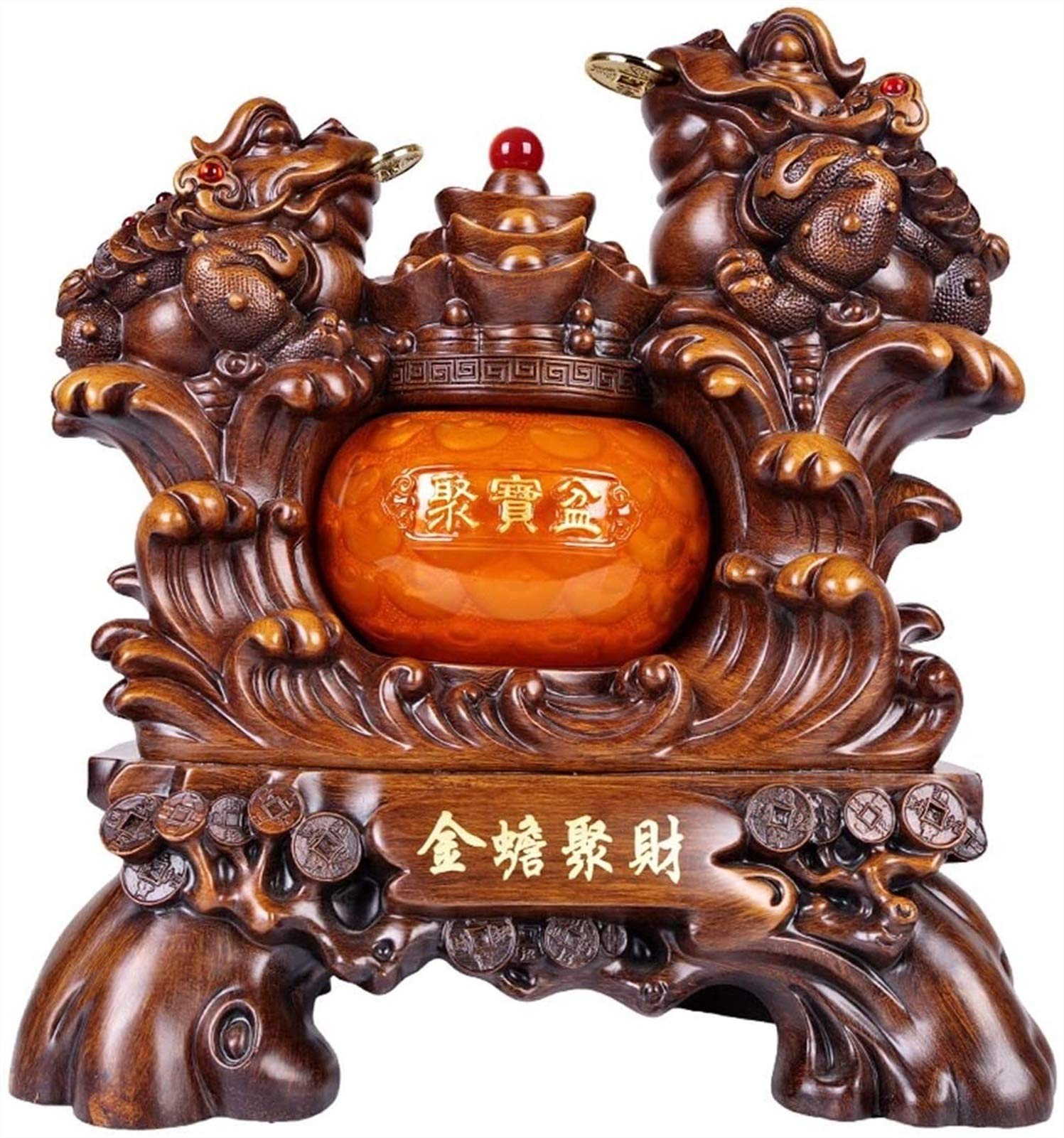 FLYAND Lucky Money Frog Feng Shui Statue - Wealth Attracting Toad Figurine for Home & Office Decor | Perfect for Desk, Living Room, or Gift Giving