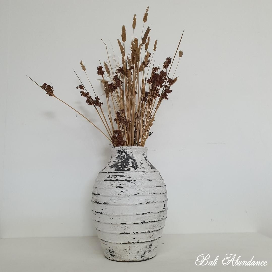 Rustic Ceramic Vase Handmade for Home Decor - Farmhouse Style Flower Vase for Centerpieces, Wedding Decor, and Living Room Accents