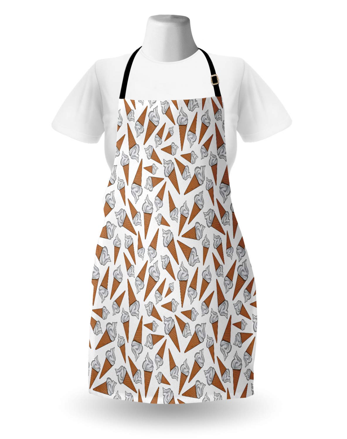 Ambesonne Stylish Printed Apron - Adjustable & Waterproof Kitchen Apron for Cooking, Baking, BBQ - Perfect for Indoor & Outdoor Use - Ideal Gift for Chefs & Home Cooks