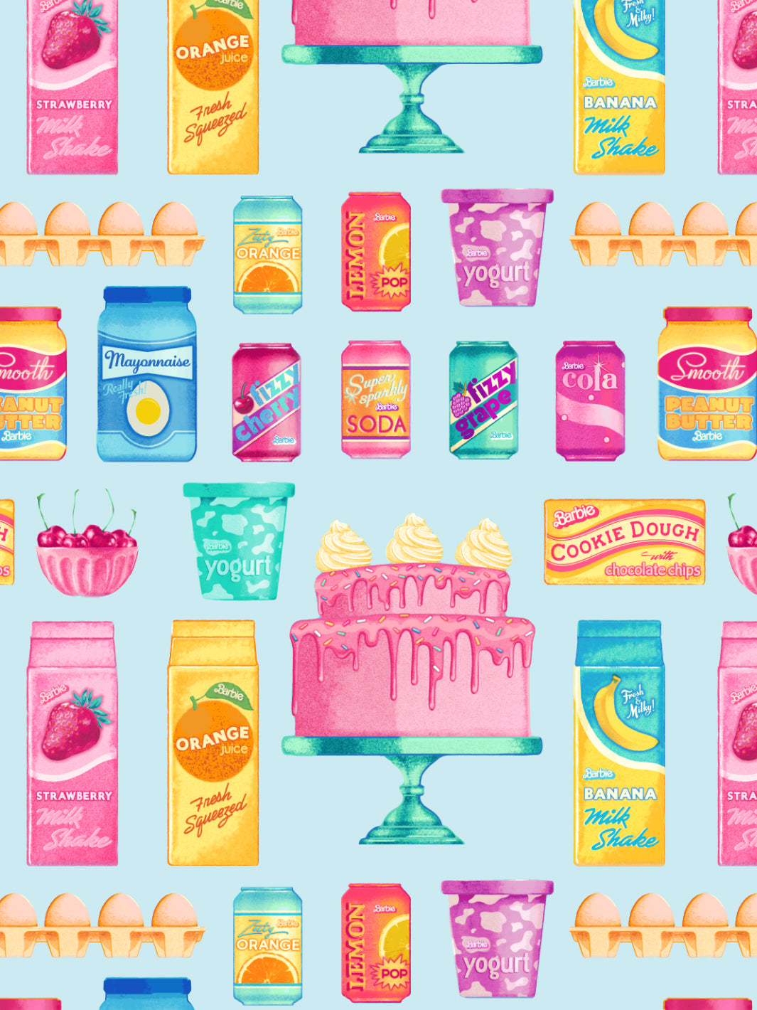Barbie™ Pantry Toss Wallpaper - Official Barbie™ Licensed Wall Decor for Girls' Rooms, Playrooms & Kids' Bedrooms
