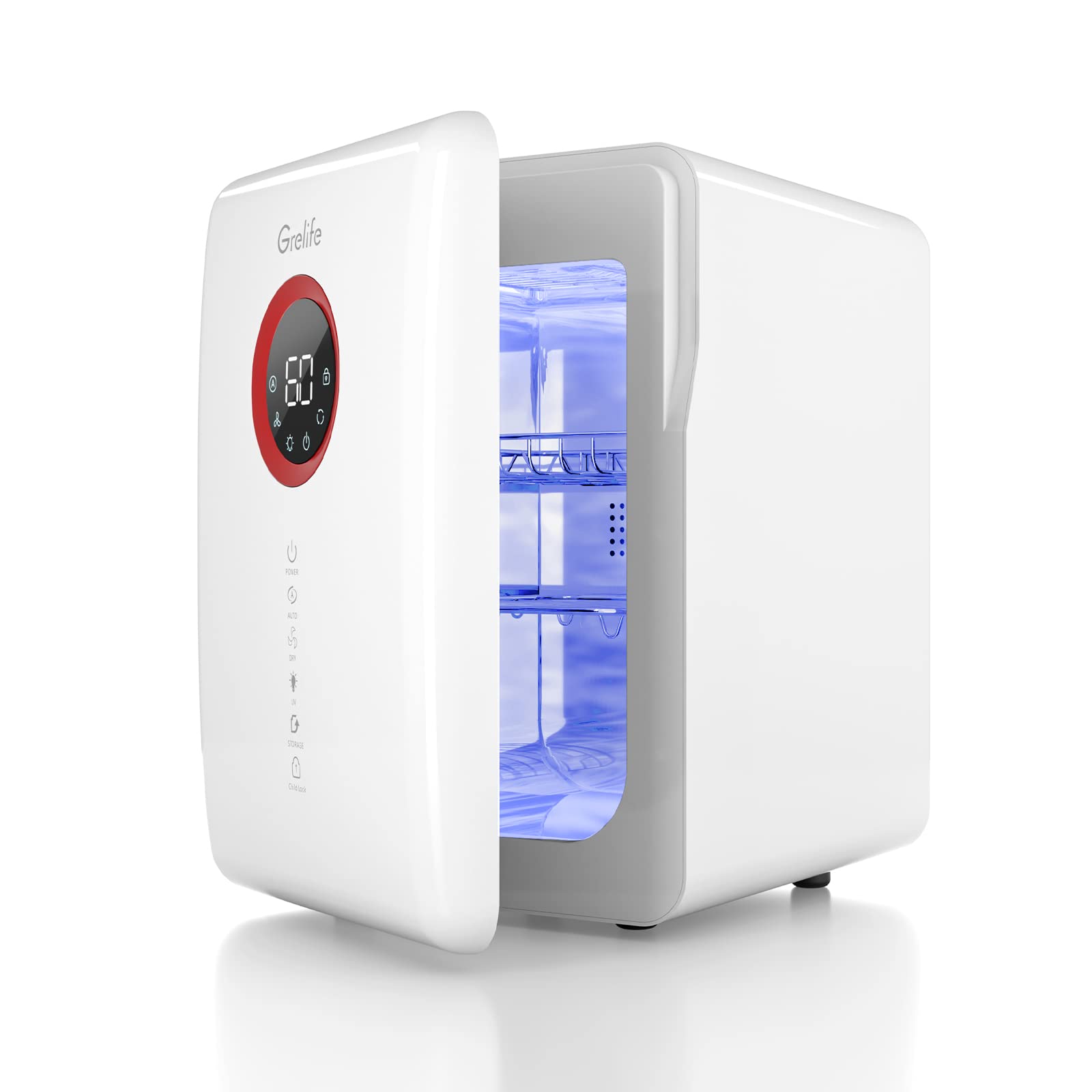 Grelife 18L Multi-Purpose Bottle Dryer with Touch Screen & Auto-Off - Baby Bottle Sterilizer, Toy Sanitizer, Beauty Tool Dryer, Tableware & Electronics Dryer - Perfect for Nursery, Kitchen, Salon & Home Organization