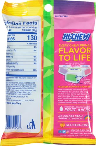 Morinaga Hi-Chew Fruit Chews - Assorted Fruit Flavors (3.53oz) | Japanese Soft Candy for Snacking, Lunchboxes & On-the-Go Treats