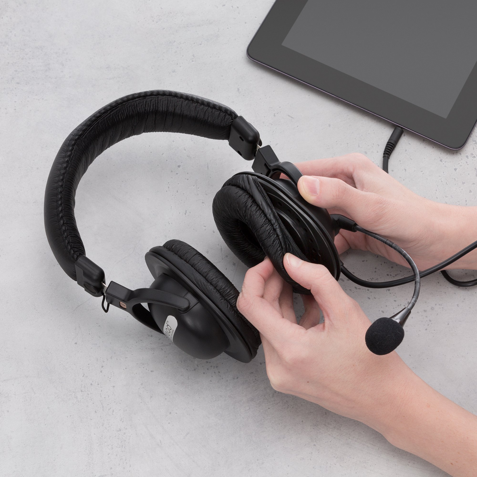 Egghead EGG-IAG-1001TRRS-SO-10 Stereo Headset with Boom Microphone - 10 Pack Black for Call Centers, Gaming & Online Meetings