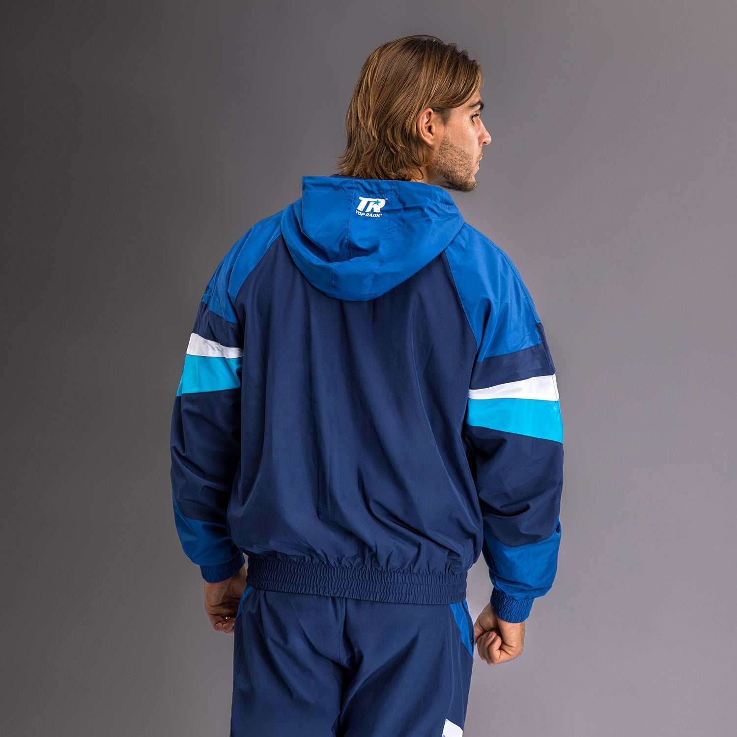 Venum x Top Rank Original Men's Hooded Tracksuit Jacket - Navy Blue MMA Training & Streetwear Hoodie for Workout & Casual Wear