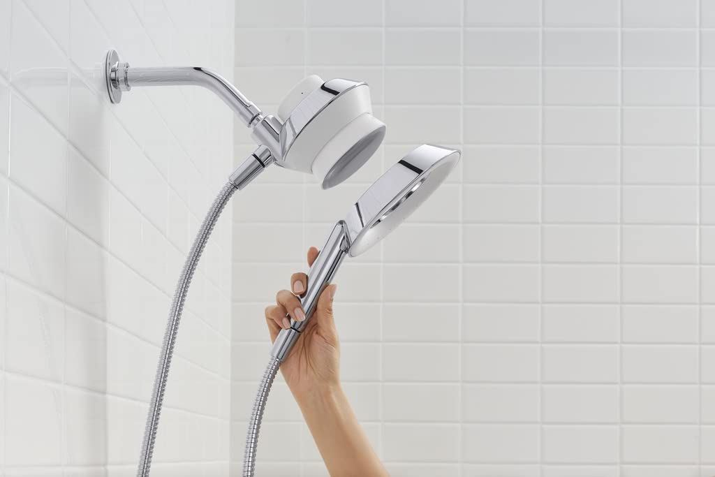 Kohler 28241-NKA-BN Moxie 2.5 GPM Handheld Shower Head with Wireless Bluetooth Speaker & Alexa Compatibility, Vibrant Brushed Nickel - Perfect for Bathroom Relaxation, Music Streaming & Hands-Free Voice Control