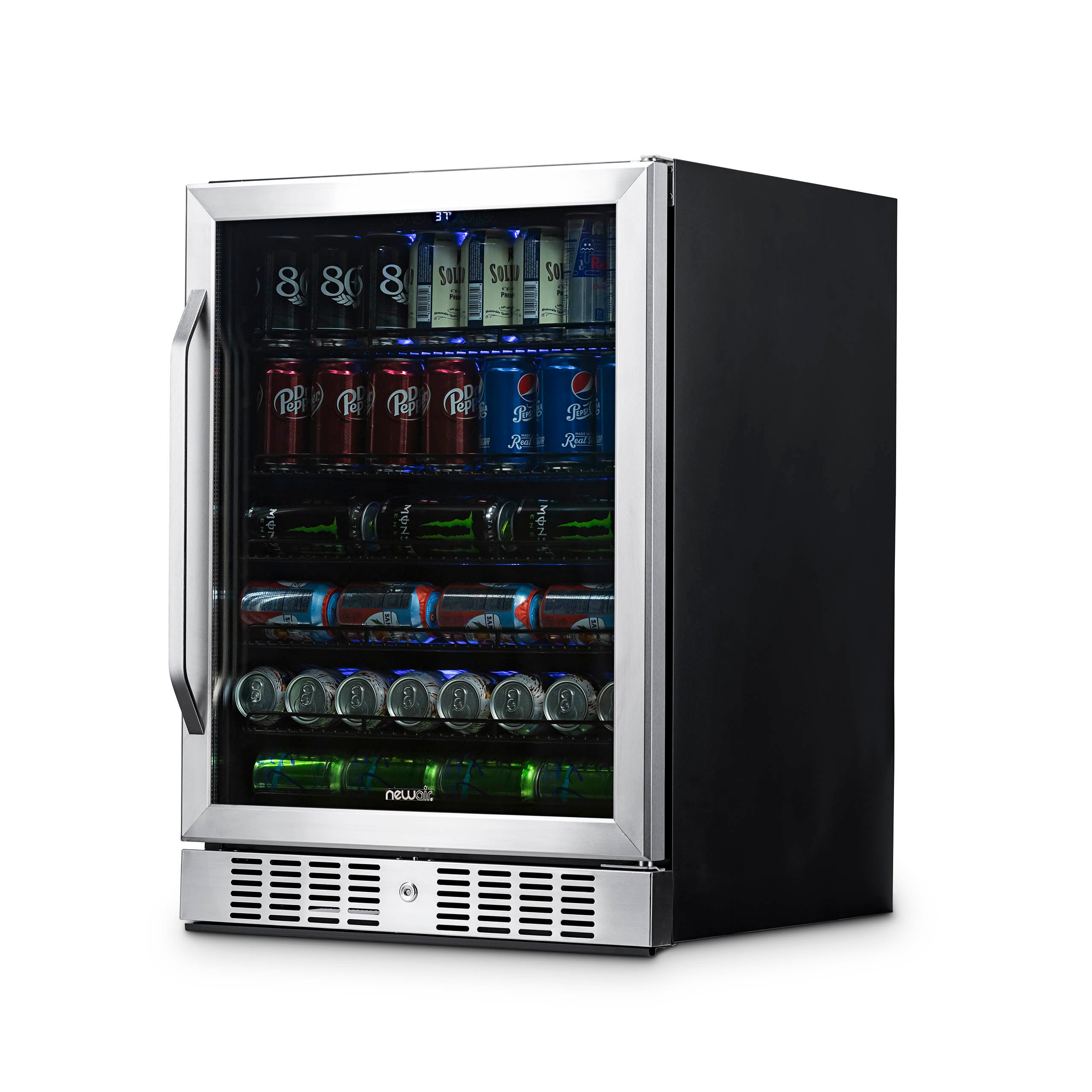 Newair® 177 Can Built-In Stainless Steel Beverage Refrigerator - Perfect for Home Bars, Offices, and Entertaining Spaces