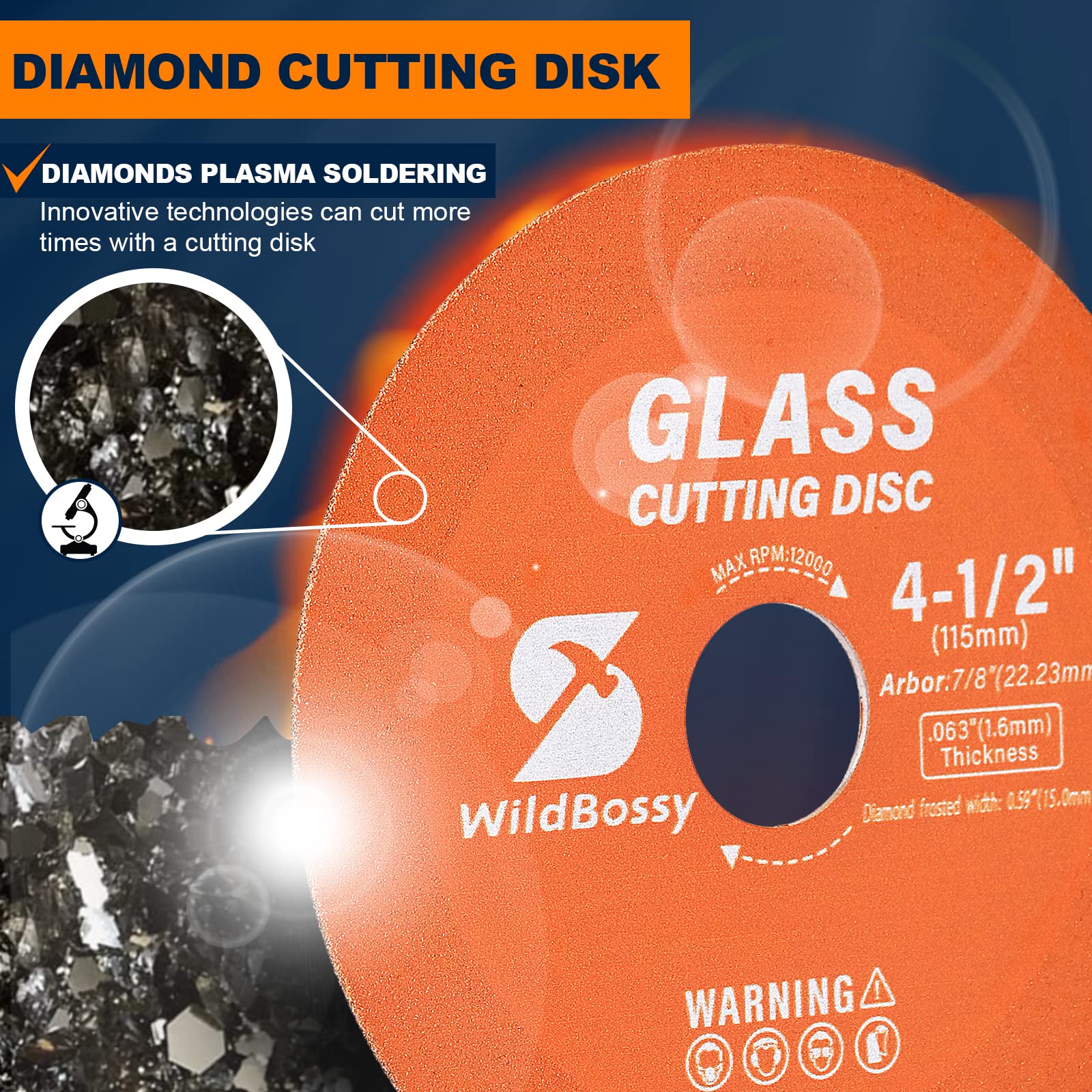 4-1/2 Inch Diamond Glass Cutting Disc (5PCS) - Ultra Thin 0.63