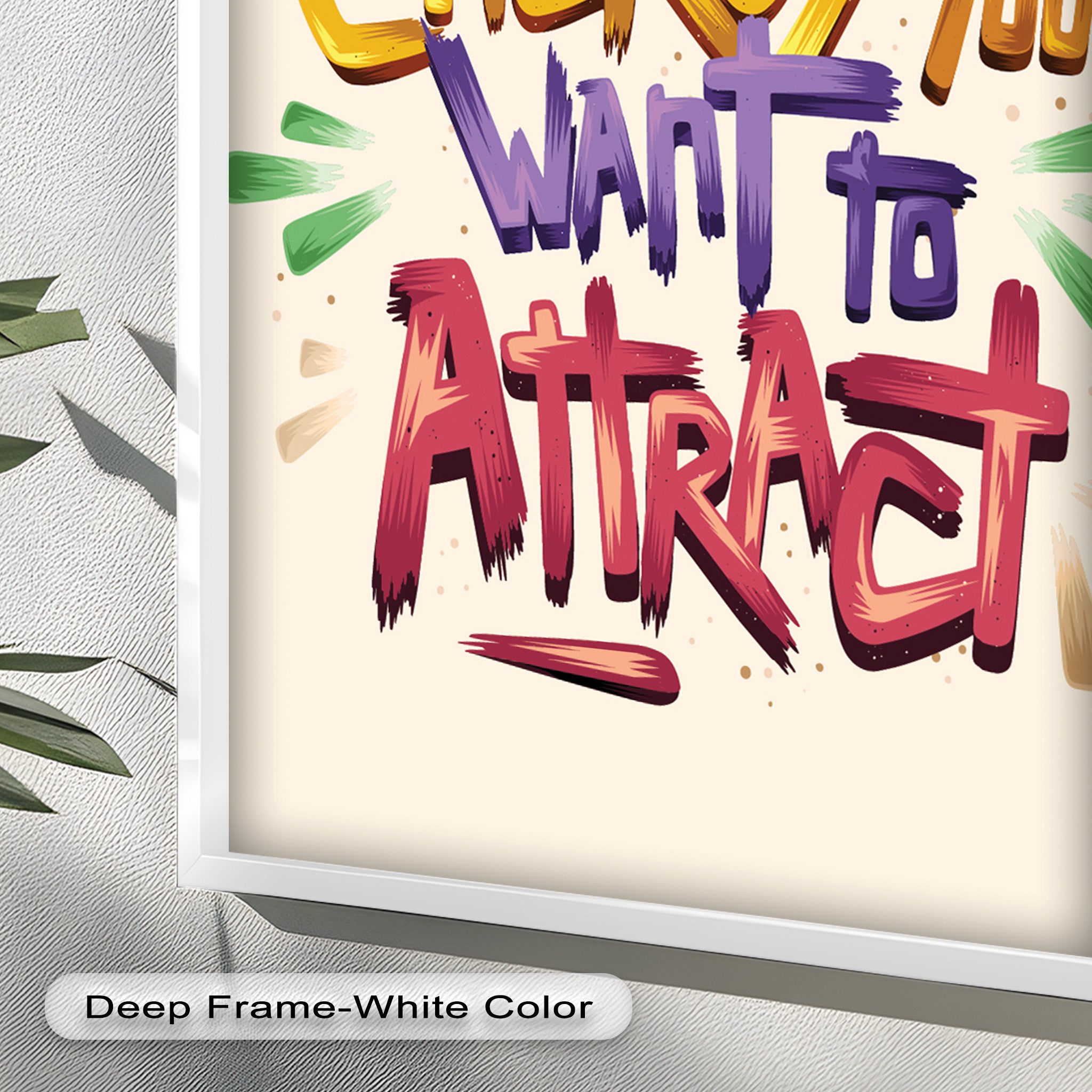 Inspirational Oil Painting - Be the Energy You Want to Attract - Motivational Wall Art for Home, Office & Meditation Space
