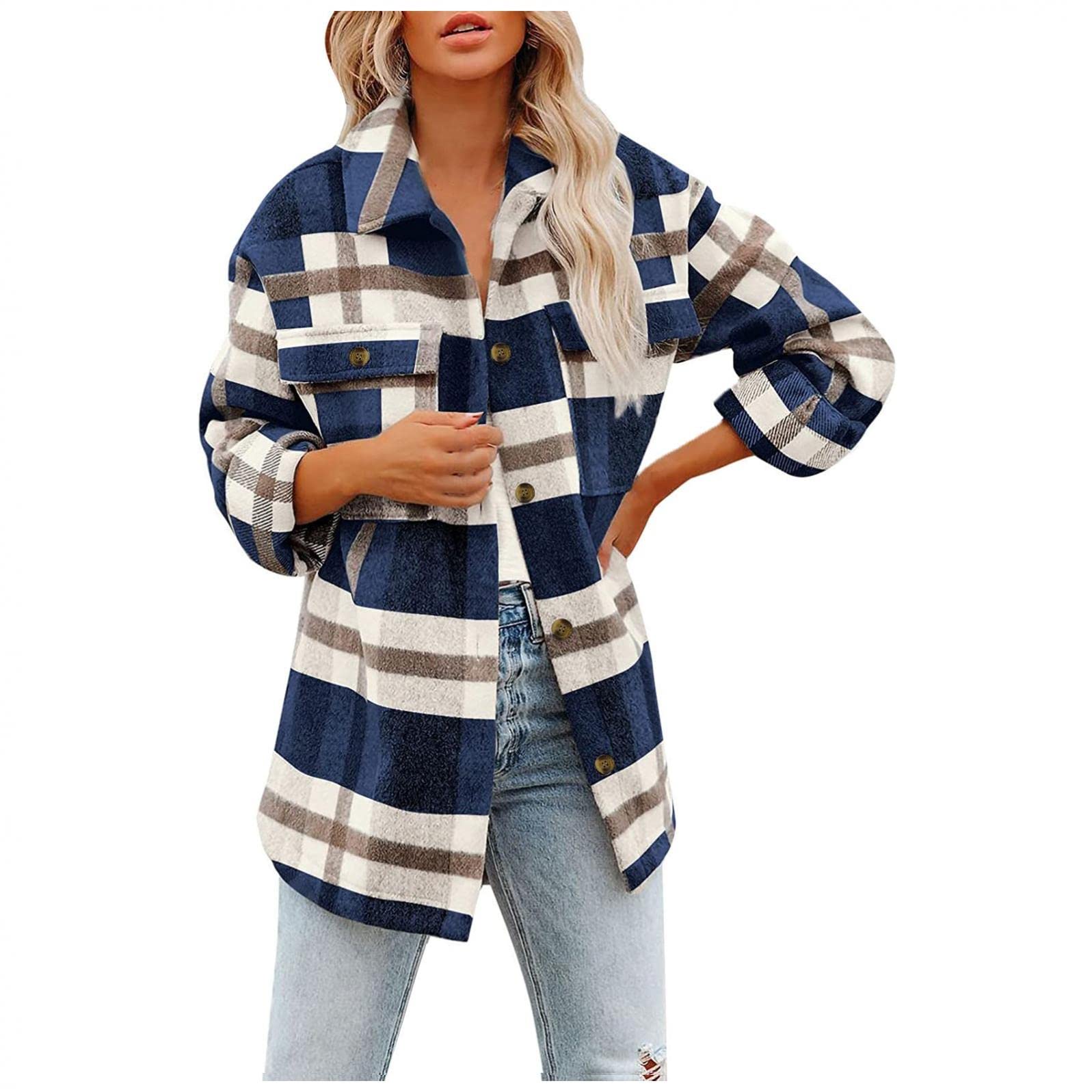 Women's Long Sleeve Plaid Shirt - V Neck Pullover Tunic Top for Fall | Casual Fashion, Layering & Outdoor Activities