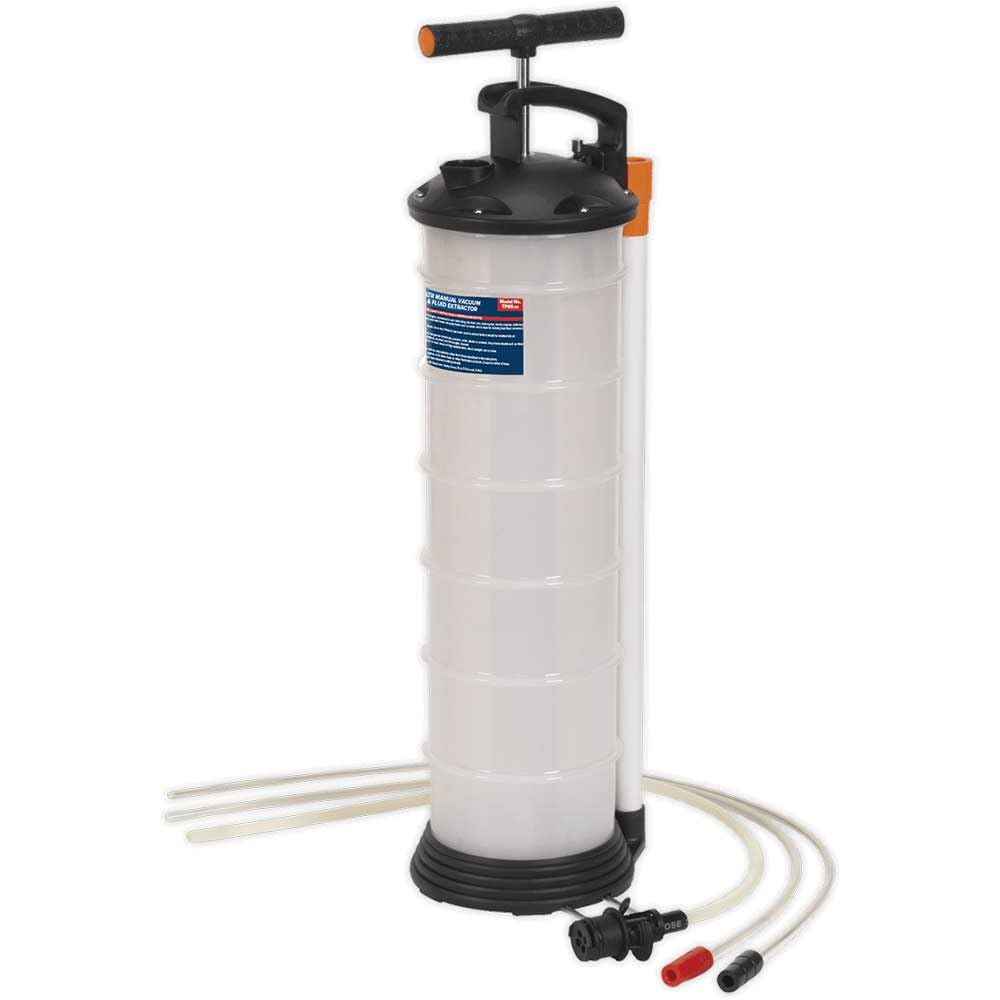 Sealey TP69 6.5L Manual Vacuum Oil and Fluid Extractor Pump - Perfect for Car Maintenance, Motorcycle Oil Change & DIY Fluid Extraction