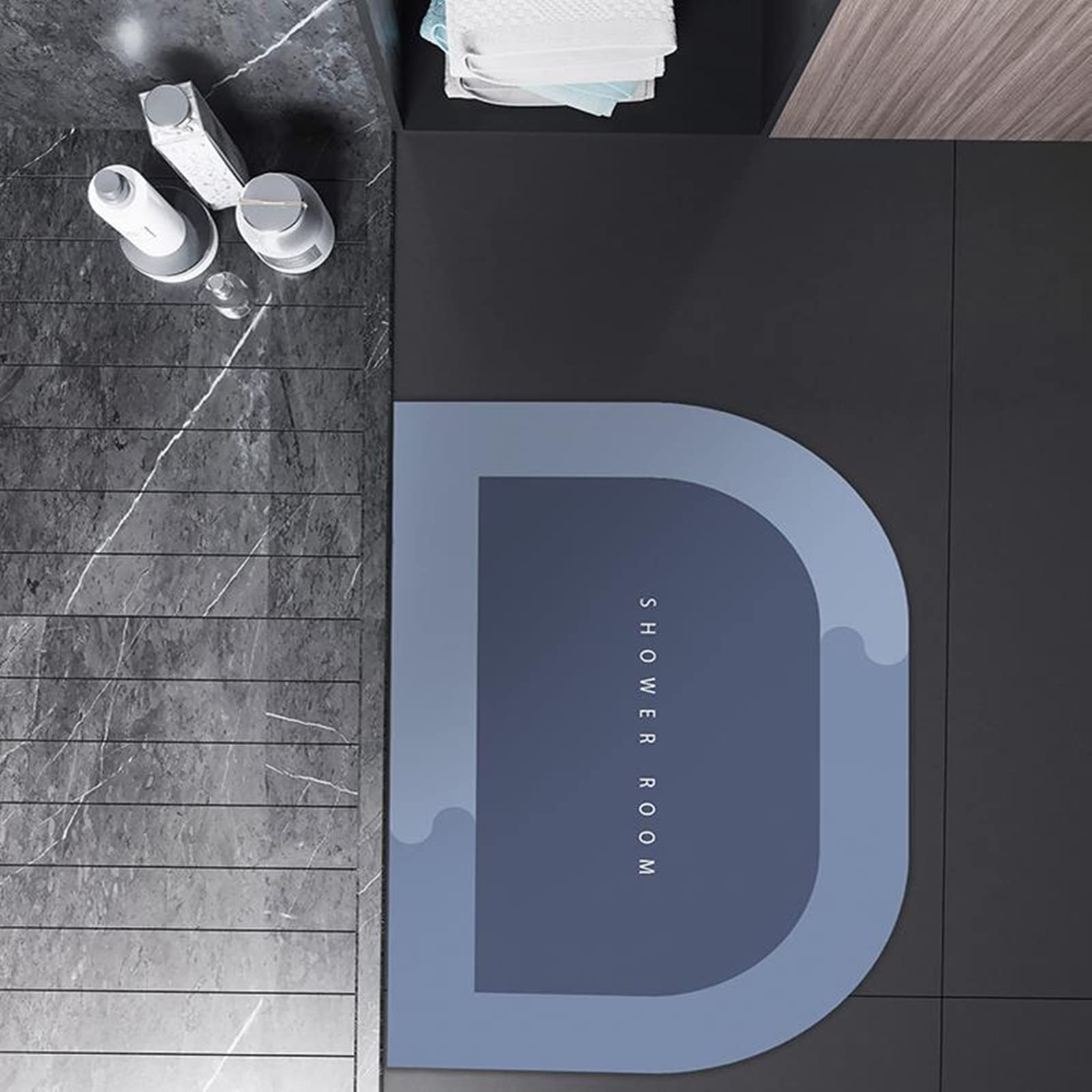 Super Absorbent Non-Slip Bath Mat - Quick Dry Microfiber Bathroom Floor Mat for Shower, Tub & Vanity - Morandi Green Diatomite Oval Bath Rug (23.6