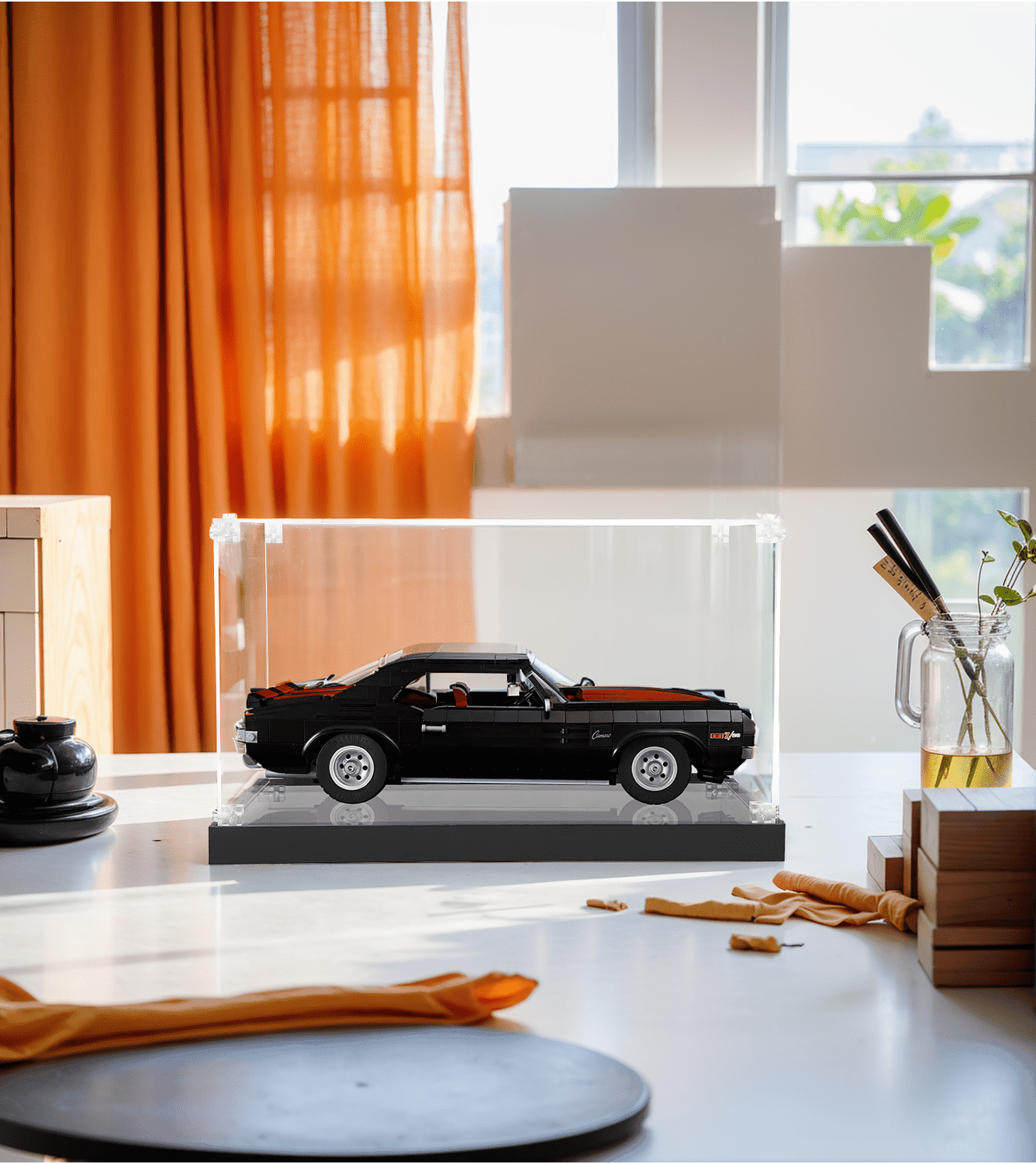 LEGO Creator Chevrolet Camaro Z28 10304 Display Case - Premium Acrylic Showcase for LEGO Car Models - Perfect for Home Decoration, Office Display & Collector's Showcase